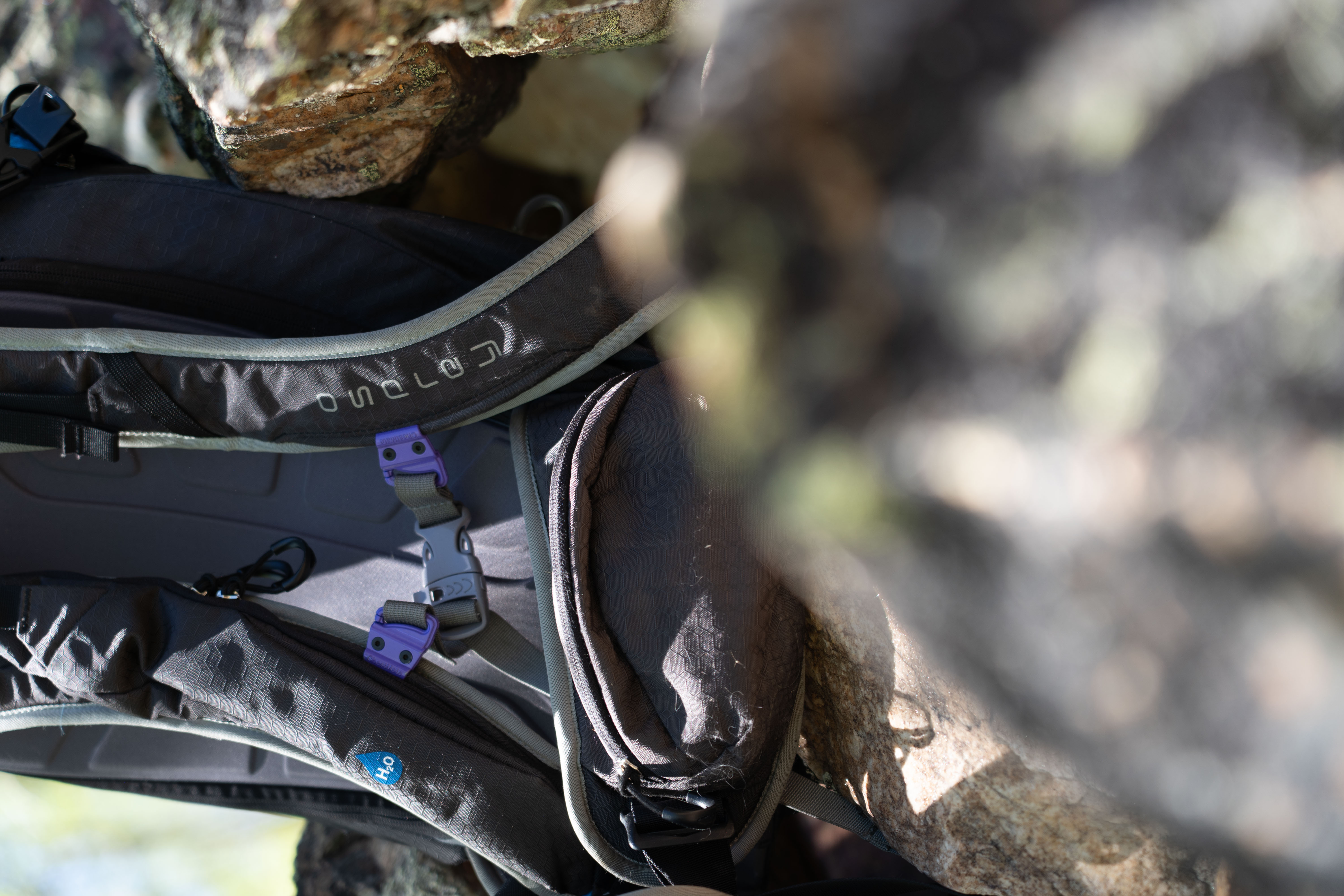 ChestMate on a pack in a rugged outdoor setting